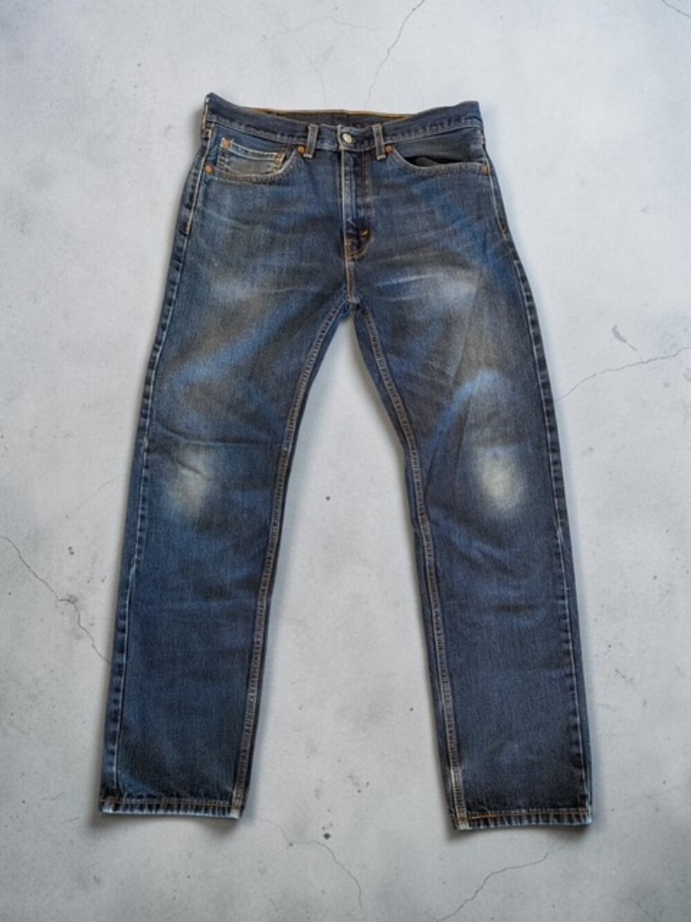 Levi's 505 Mens Straight Leg Vintage Jeans W34 L32 Classic Blue Denim